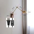Helnys Nordic Copper LED Wall Lamp with Pull Chain Switch, Wooden Canopy