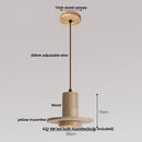 Helnys Yellow Travertine Stone LED Pendant Light Fixture