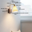 Helnys Vintage Brass Ceramic LED Wall Lamp with Pull Chain Switch