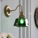 Helnys Green Glass LED Wall Lamp Sconce Vintage Loft Stair Light Fixtures Wandlamp