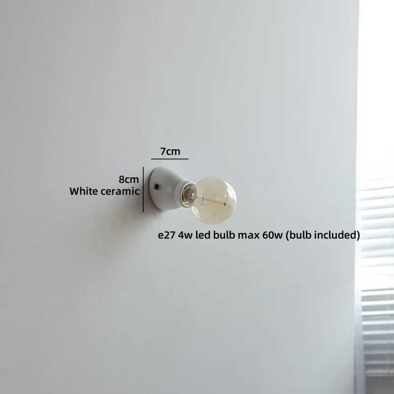 Helnys LED Ceramic Base Glass Wall Light Fixture Vanity Lamp