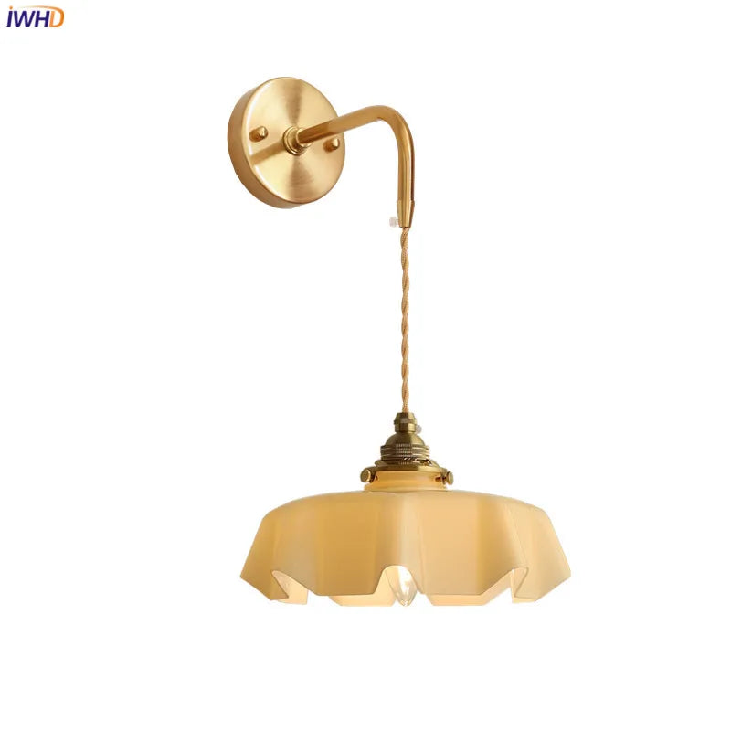 Helnys Milky Glass Copper LED Wall Sconce Nordic Modern Wandlamp