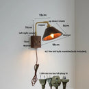 Helnys Walnut Wood LED Wall Sconce with Pull Chain Switch