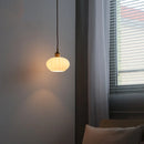 Helnys Pumpkin Shell LED Glass Pendant Light - Iron Canopy, Bedroom Dining Living Room Decor