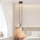 Helnys LED Hanging Light Fixture Yellow Travertine Nordic Modern Adjustable Pendant Lamp