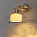 Helnys Copper LED Wall Lights with Pull Chain Switch - Modern Nordic Style