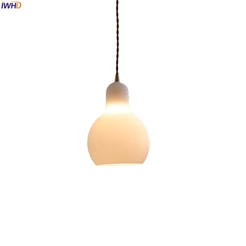 Helnys Glass Shade LED Pendant Lights for Children's Bedroom, Chandelier Restaurant Decor