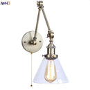 Helnys Industrial Vintage Swing Arm LED Lamp with Pull Chain Switch