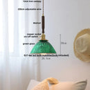 Helnys Amber Glass LED Pendant Lamp with Walnut Wood Accent