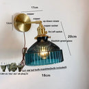 Helnys Copper Socket LED Wall Lamp Clear Glass Pull Chain Switch