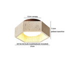 Helnys Round White Glass LED Ceiling Light - Modern Nordic Yellow Stone Lamp