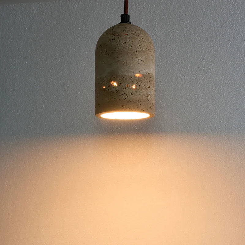 Helnys Yellow Travertine LED Pendant Lamp, Modern Nordic Hanging Lights.
