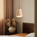 Helnys Yellow Travertine LED Pendant Lamp, Nordic Wood Hanging Light for Home Decor