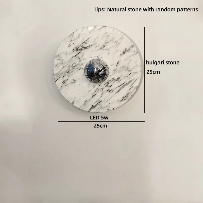 Helnys Square Bulgari Stone Wall Light for Living Room and Bedroom