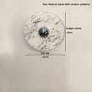 Helnys Round Bulgari Stone Shade Pull Chain Switch LED Wall Lamp for Luxury Living Room