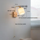 Helnys Rotatable Nordic Glass Wall Sconce with Pull Chain Switch