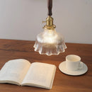 Helnys Nordic Modern Glass LED Pendant Lamp with Walnut Wood Accent