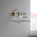 Helnys Green Glass LED Wall Sconce Rotate Copper Stair Light Fixtures