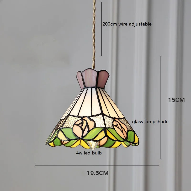 Helnys Flower Glass Copper Hanging Lamp: Nordic Modern LED Pendant Light
