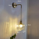Helnys Copper Glass LED Bathroom Mirror Light Sconce, Nordic Modern Wall Lamp