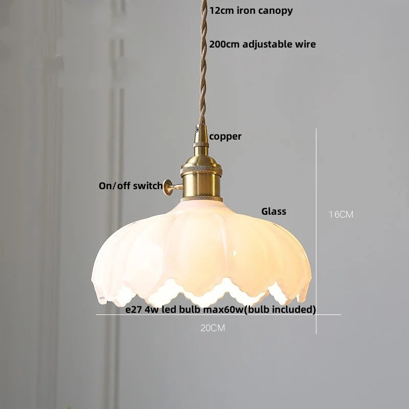 Helnys White Glass LED Pendant Lights: Adjustable Hanging Lamp for Aisle, Bedroom, Kitchen