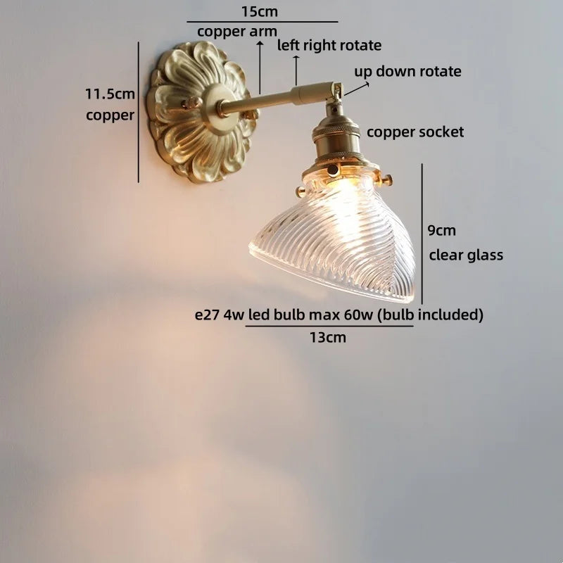 Nordic LED Wall Lamps Antique Brass Resin Flower Design Helnys Wall Light