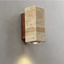 Helnys Natural Yellow Travertine LED Wall Lamp for Modern Home Decoration