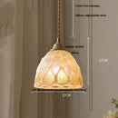 Helnys Walnut Wood LED Glass Pendant Light Fixture - Modern Nordic Hanging Lamp
