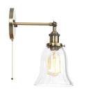 Helnys Vintage LED Glass Wall Sconce with Pull Chain Switch