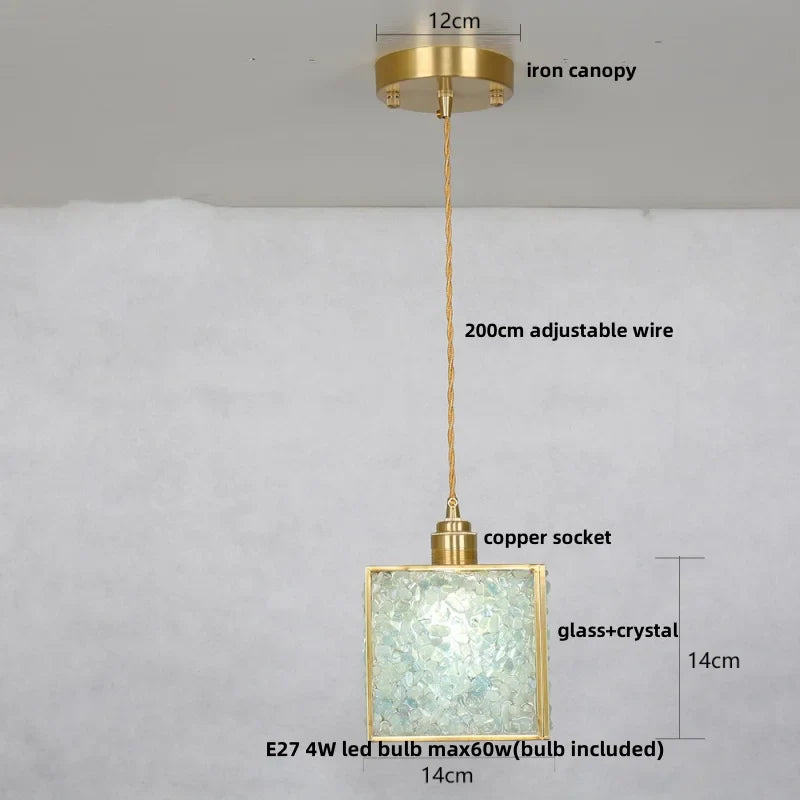 Helnys Crystal Glass LED Pendant Lamp - Adjustable Nordic Modern Luxury Hanging Lights