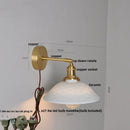 Helnys Nordic LED Wall Light Brass Bedside Lamp Chrome Pull Chain Switch