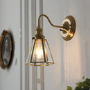 Helnys Vintage Style Blue Flower Glass Wall Sconce LED Lamp