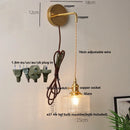 Helnys Clear Glass LED Wall Lights with Pull Chain Switch
