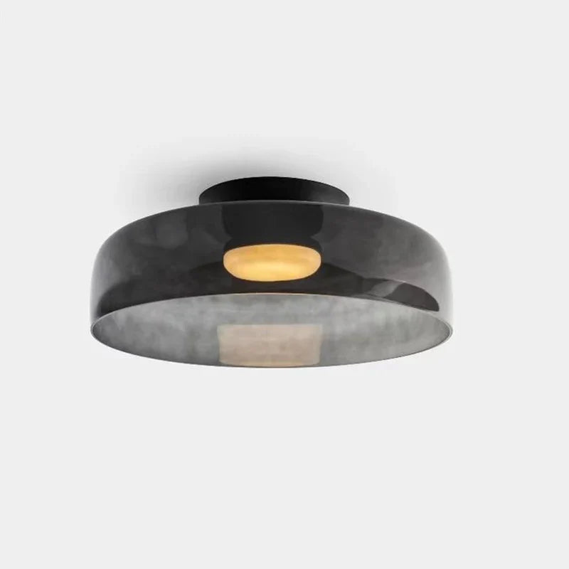 Helnys Amber Glass LED Pendant Lights - Nordic Modern Hanging Lamp