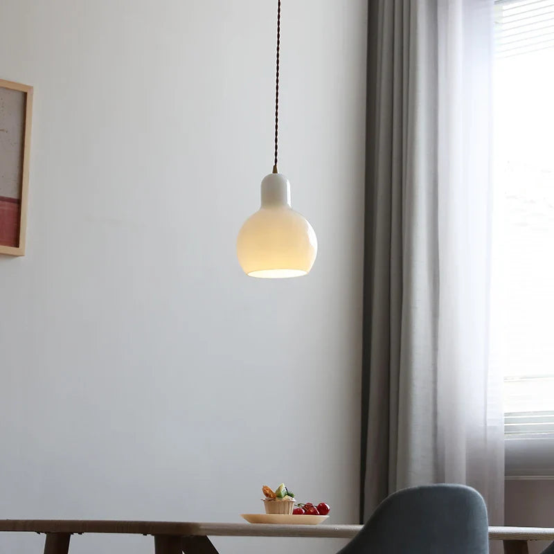 Helnys Glass Pendant Lamp Adjustable Modern Hanging Light