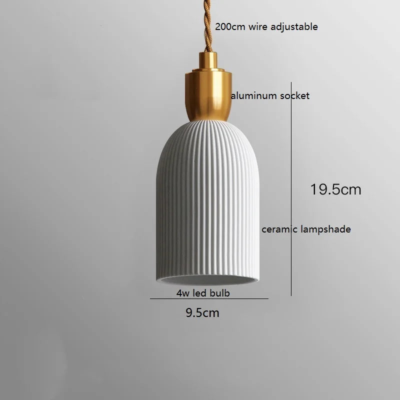 Helnys Walnut Ceramic LED Pendant Lights - Modern Nordic Style for Home & Commercial Lighting
