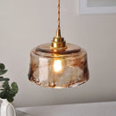 Helnys Amber Glass LED Pendant Light with Adjustable Copper Wire - Loft Style