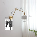 Helnys Ceramic LED Wall Sconce Pull Chain Switch Up Down Light