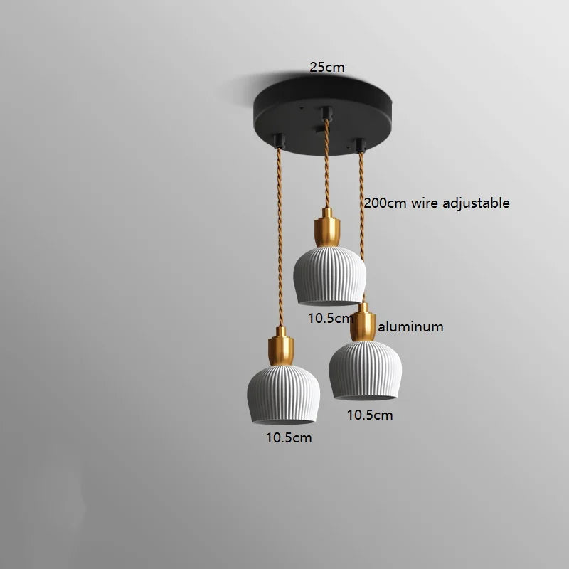 Helnys Walnut Ceramic LED Pendant Lights - Modern Nordic Style for Home & Commercial Lighting