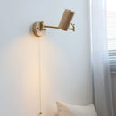Helnys Ash Wood Swing Arm LED Wall Sconce - Up Down Rotate Bedside Lamp