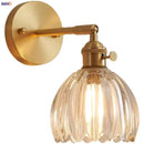 Helnys Clear Glass LED Wall Lights Up Down Rotate Copper Nordic Sconce Fixtures