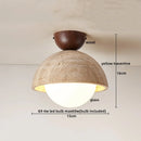 Helnys Modern Yellow Glass LED Ceiling Light Fixture for Living Room
