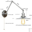 Helnys Vintage Industrial Style Long Arm LED Wall Sconce Bedside Lamp