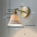 Helnys Ceramic E27 LED Wall Lamp Sconce with Pull Chain Switch - Nordic Modern Style