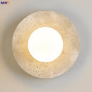 Helnys LED Travertine Glass Wall Lamp Yellow Room Decoration Light