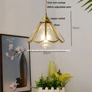 Helnys Vintage Copper Wire Glass Pendant Lamp Adjustable LED Fixture