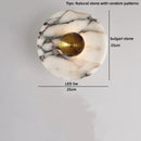 Helnys Round Bulgari Stone Shade Pull Chain Switch LED Wall Lamp for Luxury Living Room