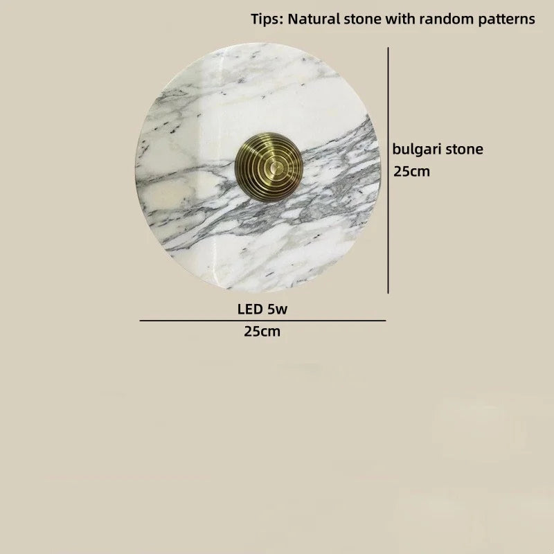 Helnys Square Bulgari Stone Wall Light for Living Room and Bedroom