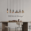 Helnys Industrial Pendant Light Cement Metal Lampshade Nordic Hanging Lamp LED