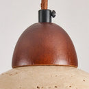 Helnys Vintage Yellow Travertine Spherical LED Pendant Light Chandelier